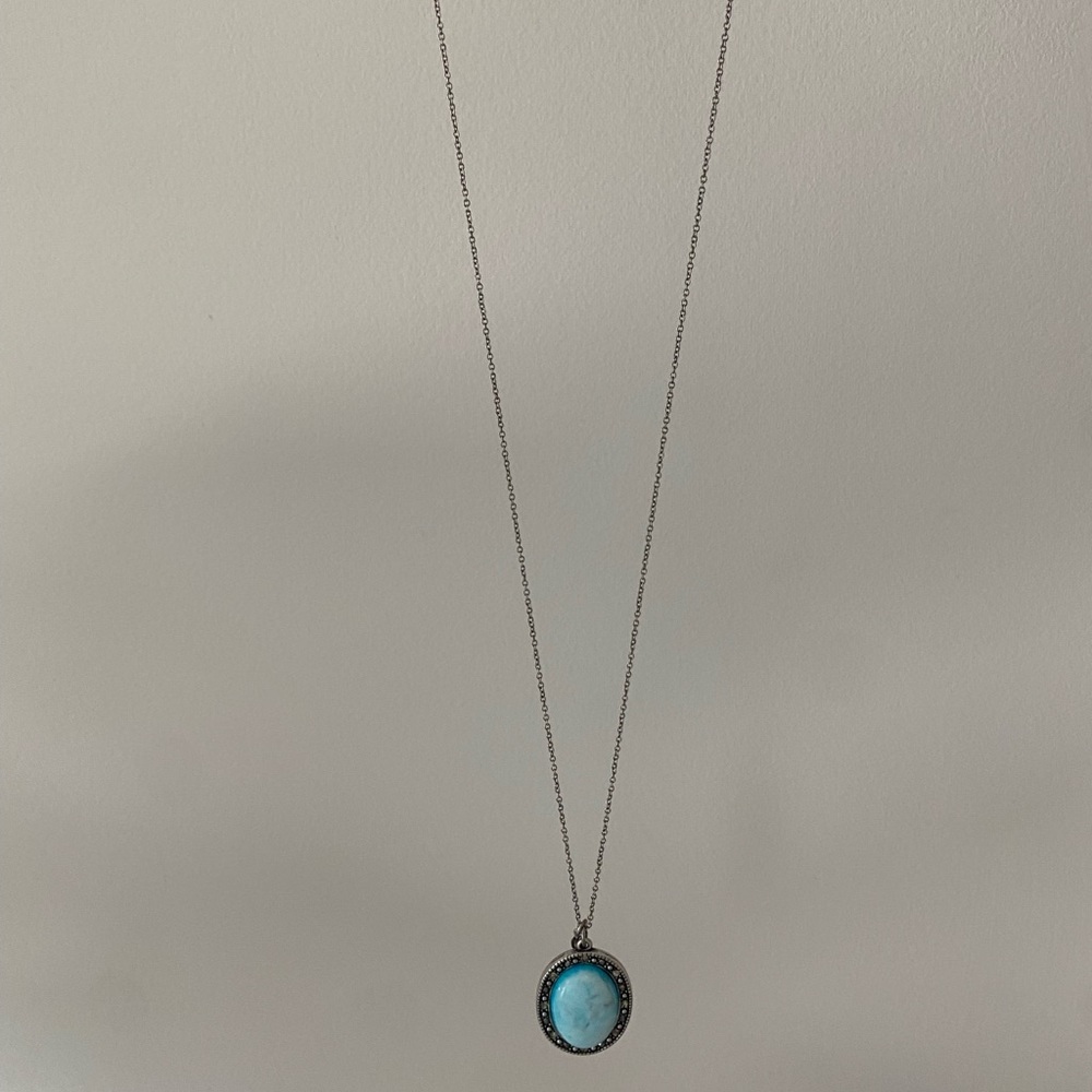American eagle turquoise long pendant necklace